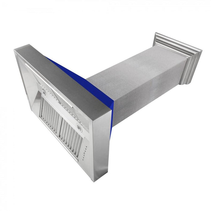 ZLINE 48" Snow Finish Wall Range Hood, Blue Matte Shell, 8654BM - 48 - Farmhouse Kitchen and Bath