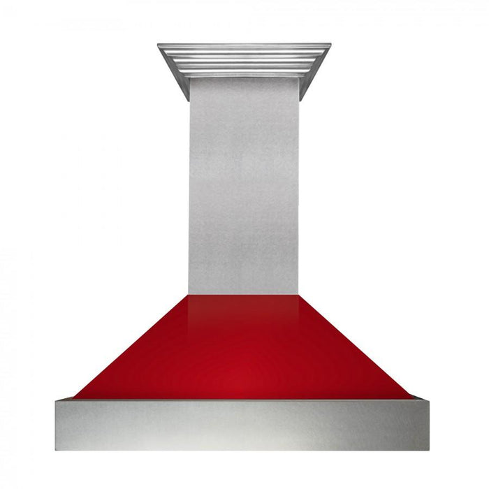 ZLINE 48" Snow Finish Wall Range Hood, Red Gloss Shell, 8654RG - 48 - Farmhouse Kitchen and Bath