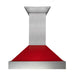 ZLINE 48" Snow Finish Wall Range Hood, Red Gloss Shell, 8654RG - 48 - Farmhouse Kitchen and Bath
