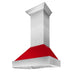 ZLINE 48" Snow Finish Wall Range Hood, Red Gloss Shell, 8654RG - 48 - Farmhouse Kitchen and Bath