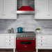 ZLINE 48" Snow Finish Wall Range Hood, Red Gloss Shell, 8654RG - 48 - Farmhouse Kitchen and Bath