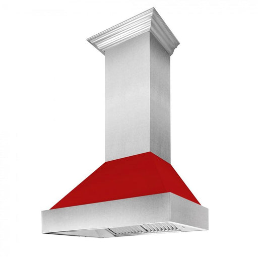 ZLINE 48" Snow Finish Wall Range Hood, Red Matte Shell, 8654RM - 48 - Farmhouse Kitchen and Bath