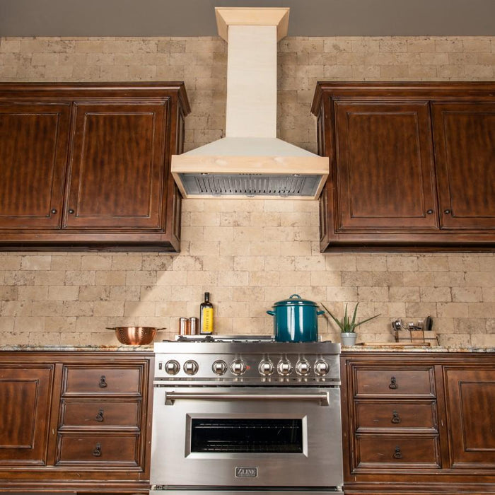 ZLINE 48" Unfinished Wooden Wall Range Hood, KBUF - 48 - Farmhouse Kitchen and Bath