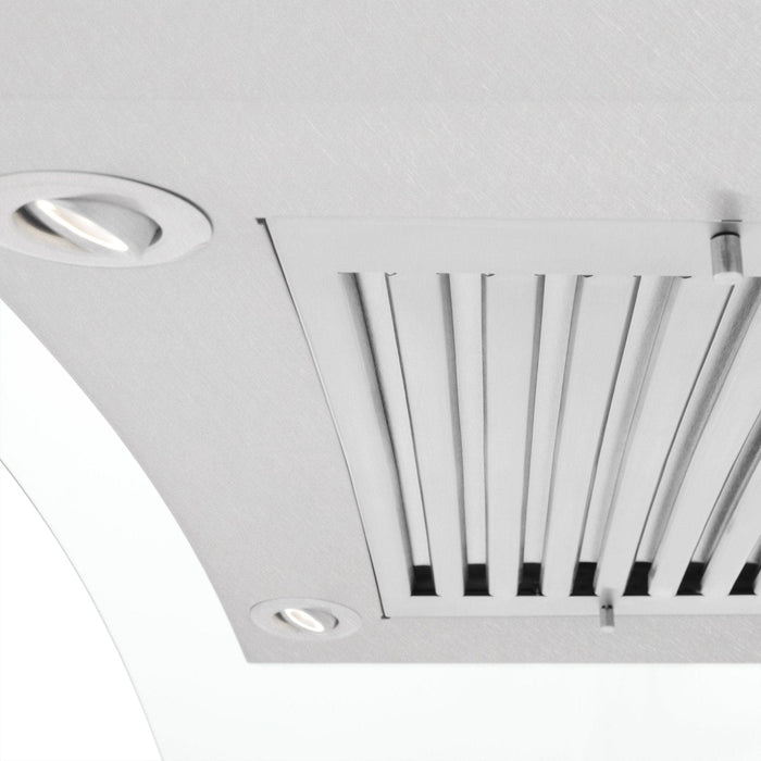 ZLINE 48" Wall Range Hood, Snow Finish Stainless & Glass, 8KN4S - 48 - Farmhouse Kitchen and Bath