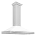 ZLINE 48" White Matte Range Hood, Stainless Steel Handle KB4SNX - WM - 48 - Farmhouse Kitchen and Bath