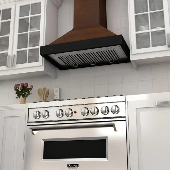 ZLINE 48" Wooden Wall Range Hood, Crown Molding KBAR - 48 - Farmhouse Kitchen and Bath