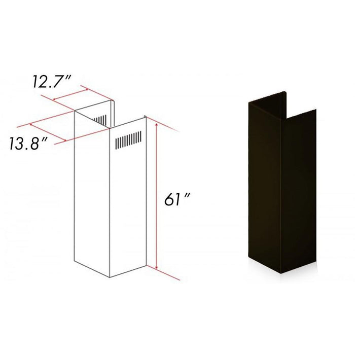 ZLINE 5' Chimney Extension for Ceilings up to 12.5', 8667B - E - Farmhouse Kitchen and Bath