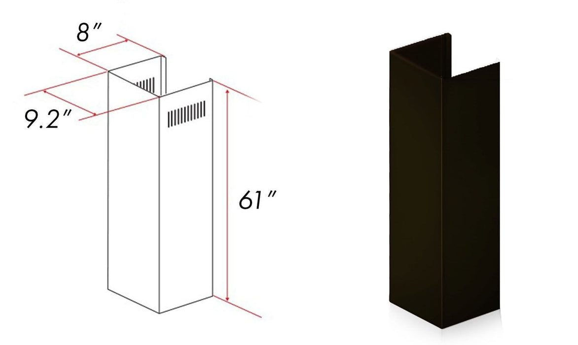 ZLINE 5 Ft. Chimney Extension For Ceilings Up To 12.5 Ft. 8KBB - E - Farmhouse Kitchen and Bath