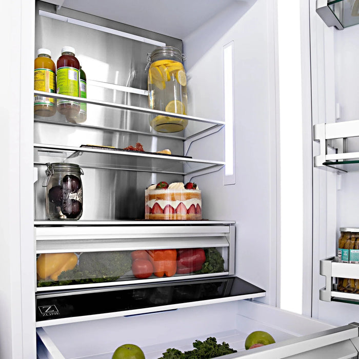 ZLINE 60" 32.2 cu. Ft. Panel Ready Built - In 4 - Door French Door Refrigerator with Internal Water and Ice Dispenser RBIV - 60 - Farmhouse Kitchen and Bath