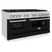 ZLINE 60" 7.4 cu. ft. Dual Fuel Range, Gas Stove and Electric Oven in Stainless Steel and Black Matte Door, RA - BLM - 60 - Farmhouse Kitchen and Bath