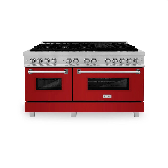 ZLINE 60" 7.4 cu. ft. Dual Fuel Range with Gas Stove and Electric Oven in Fingerprint Resistant Stainless Steel, RAS - RG - 60 - Farmhouse Kitchen and Bath