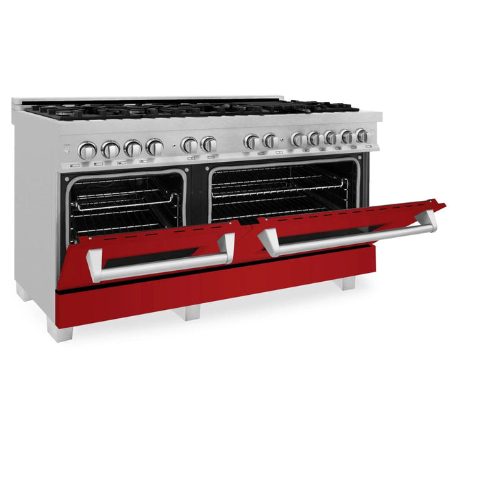 ZLINE 60" 7.4 cu. ft. Dual Fuel Range with Gas Stove and Electric Oven in Fingerprint Resistant Stainless Steel, RAS - RG - 60 - Farmhouse Kitchen and Bath