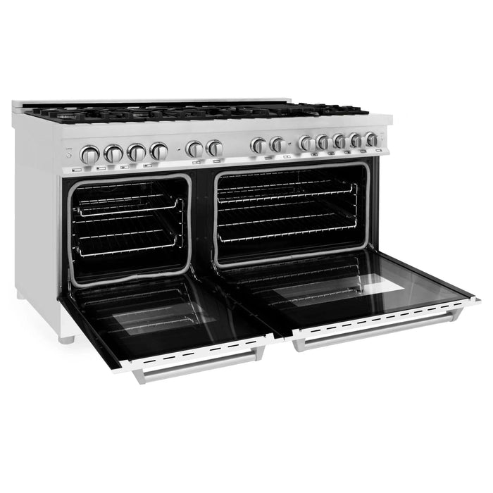 ZLINE 60" 7.4 cu. ft. Dual Fuel Range with Gas Stove and Electric Oven in Stainless Steel and White Matte Door, RA - WM - 60 - Farmhouse Kitchen and Bath