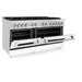 ZLINE 60" 7.4 cu. ft. Dual Fuel Range with Gas Stove and Electric Oven in Stainless Steel and White Matte Door, RA - WM - 60 - Farmhouse Kitchen and Bath