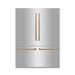ZLINE 60" Autograph 32.2 cu. ft. 4 - Door French Door Fridge Water/Ice Dispenser Stainless Steel Gold Accents RBIVZ - 304 - 60 - G - Farmhouse Kitchen and Bath