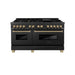 ZLINE 60" Autograph Dual Fuel Range, Black Stainless, RABZ - 60 - CB - Farmhouse Kitchen and Bath