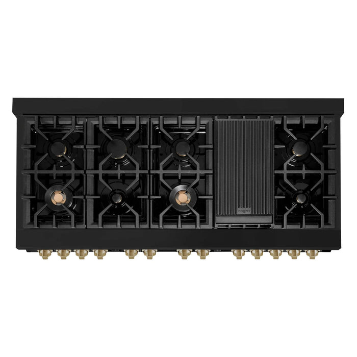 ZLINE 60" Autograph Dual Fuel Range, Black Stainless, RABZ - 60 - CB - Farmhouse Kitchen and Bath