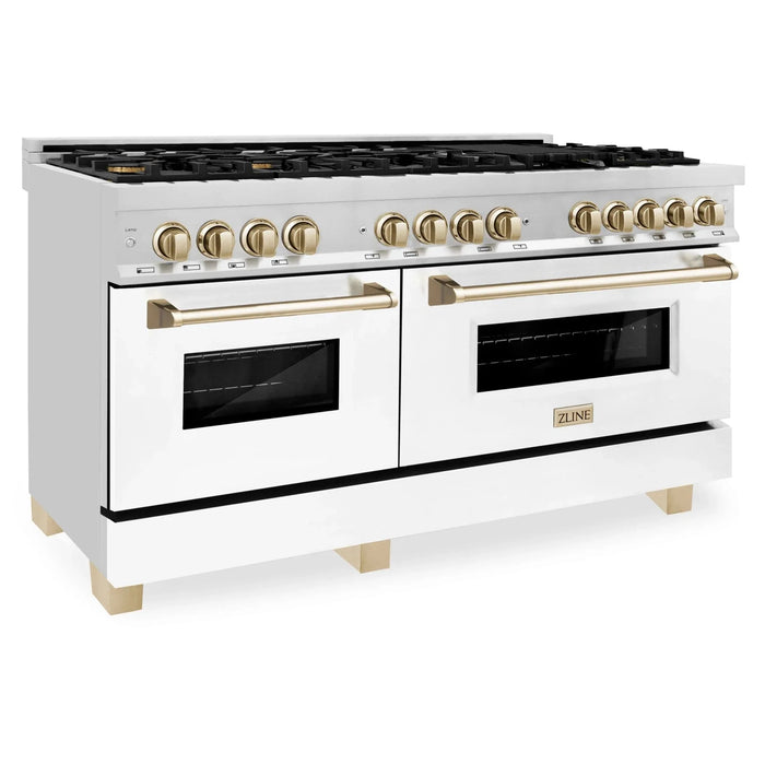 ZLINE 60" Autograph Edition, 7.4 cu. ft. Dual Fuel Range, RAZ - WM - 60 - G - Farmhouse Kitchen and Bath