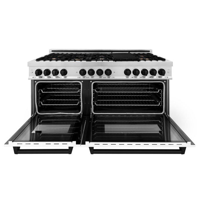 ZLINE 60" Autograph Edition, 7.4 cu. ft. Dual Fuel Range, RAZ - WM - 60 - MB - Farmhouse Kitchen and Bath