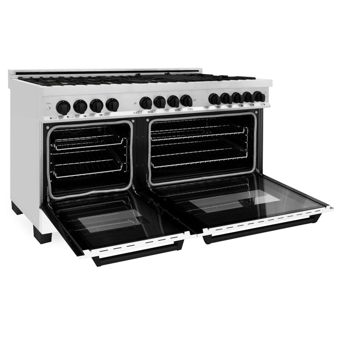 ZLINE 60" Autograph Edition, 7.4 cu. ft. Dual Fuel Range, RAZ - WM - 60 - MB - Farmhouse Kitchen and Bath