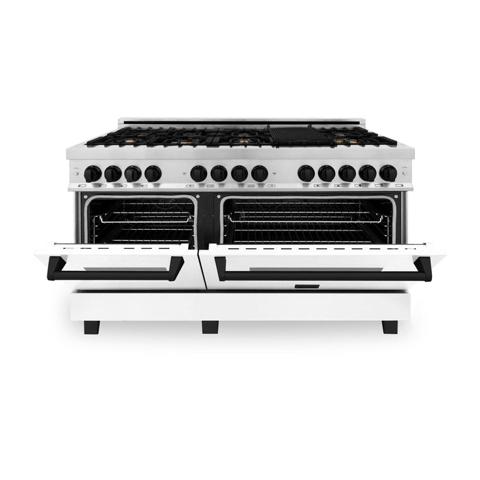 ZLINE 60" Autograph Edition, 7.4 cu. ft. Dual Fuel Range, RAZ - WM - 60 - MB - Farmhouse Kitchen and Bath