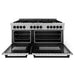 ZLINE 60" Autograph Edition Dual Fuel Range, DuraSnow, RASZ - SN - 60 - MB - Farmhouse Kitchen and Bath