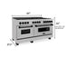 ZLINE 60" Autograph Edition Dual Fuel Range, DuraSnow, RASZ - SN - 60 - MB - Farmhouse Kitchen and Bath