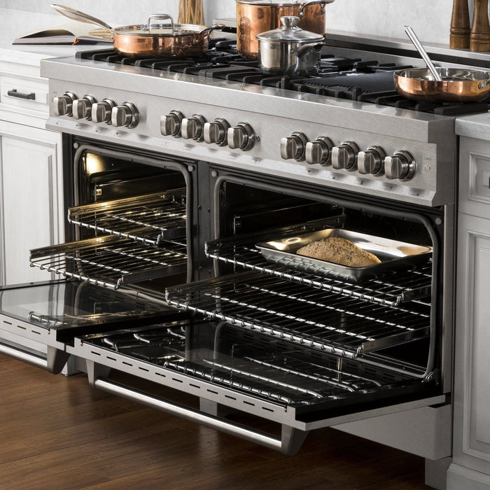 ZLINE 60" Dual Fuel Range, DuraSnow Stainless, RAS - SN - 60 - Farmhouse Kitchen and Bath
