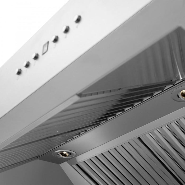 ZLINE 60" Professional Wall Range Hood, Built - in CrownSound Bluetooth Speakers, 697CRN - BT - 60 - Farmhouse Kitchen and Bath