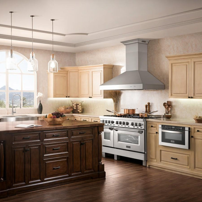 ZLINE 60" Professional Wall Range Hood, Built - in CrownSound Bluetooth Speakers, 697CRN - BT - 60 - Farmhouse Kitchen and Bath