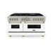 ZLINE 60"Autograph Range Dual Fuel, DuraSnow, White Door,RASZ - WM - 60 - CB - Farmhouse Kitchen and Bath