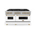 ZLINE 60"Autograph Range Dual Fuel, DuraSnow, White Door,RASZ - WM - 60 - G - Farmhouse Kitchen and Bath