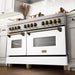 ZLINE 60"Autograph Range Dual Fuel, DuraSnow, White Door,RASZ - WM - 60 - G - Farmhouse Kitchen and Bath