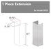 ZLINE 61" Snow Finished Stainless Steel Chimney Extension For Ceilings Up To 12.5 Ft. (8KES - E) - Farmhouse Kitchen and Bath