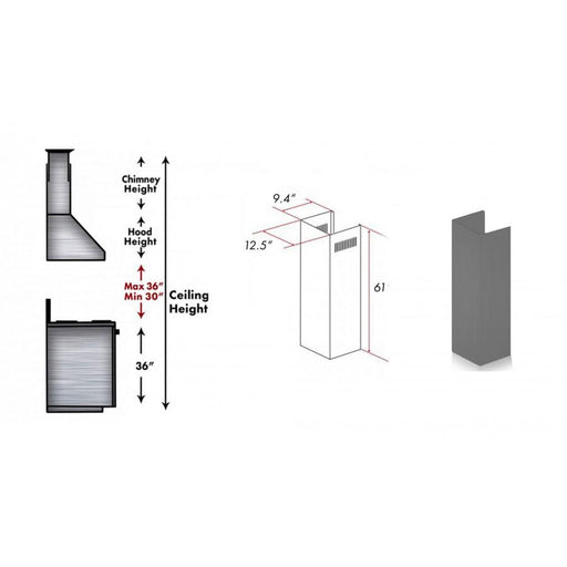 ZLINE 61" Wooden Chimney Extension for Ceilings up to 12.5', KBUU - E - Farmhouse Kitchen and Bath