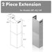 ZLINE 71" Extended Chimney, 2PCEXT - 681 - 42/48 - Farmhouse Kitchen and Bath