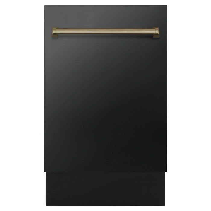 ZLINE Autograph 18" Dishwasher Black Stainless, Bronze, DWVZ - BS - 18 - CB - Farmhouse Kitchen and Bath