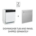 ZLINE Autograph 18" DuraSnow Dishwasher, Black handle DWVZ - SN - 18 - MB - Farmhouse Kitchen and Bath
