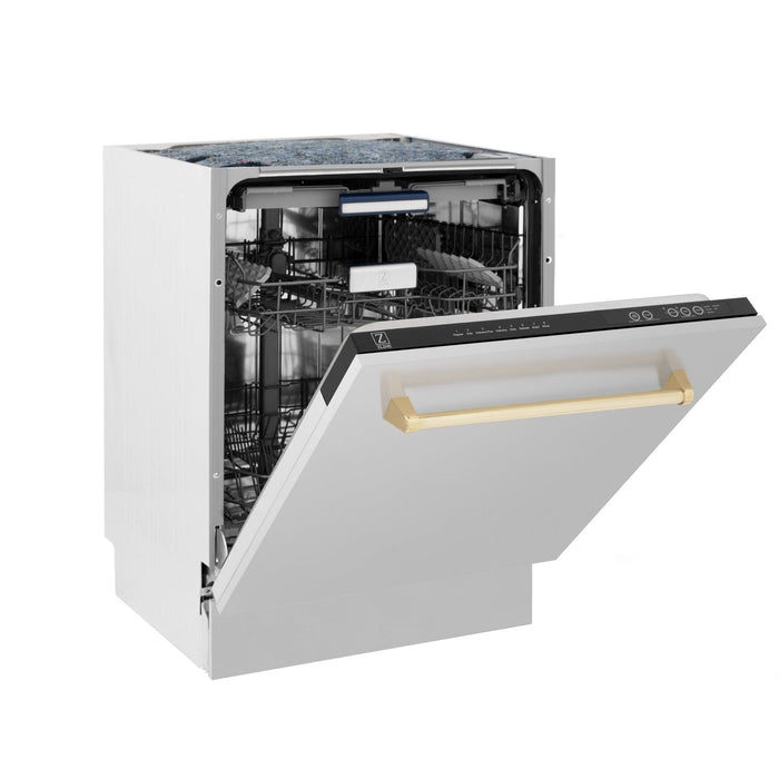 ZLINE Autograph 24" Dishwasher Stainless Door, Gold Handle DWVZ - 304 - 24 - G - Farmhouse Kitchen and Bath
