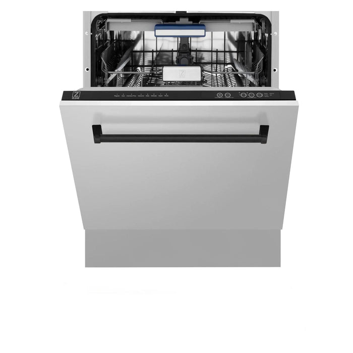 ZLINE Autograph 24" Dishwasher Stainless Door, Matte Black Handle DWVZ - 304 - 24 - MB - Farmhouse Kitchen and Bath