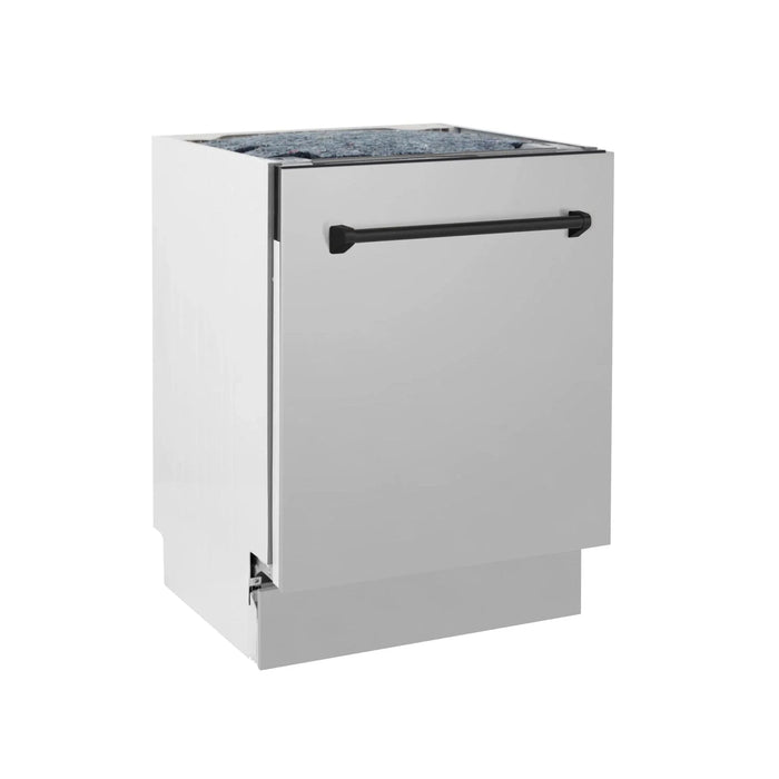 ZLINE Autograph 24" Dishwasher Stainless Door, Matte Black Handle DWVZ - 304 - 24 - MB - Farmhouse Kitchen and Bath