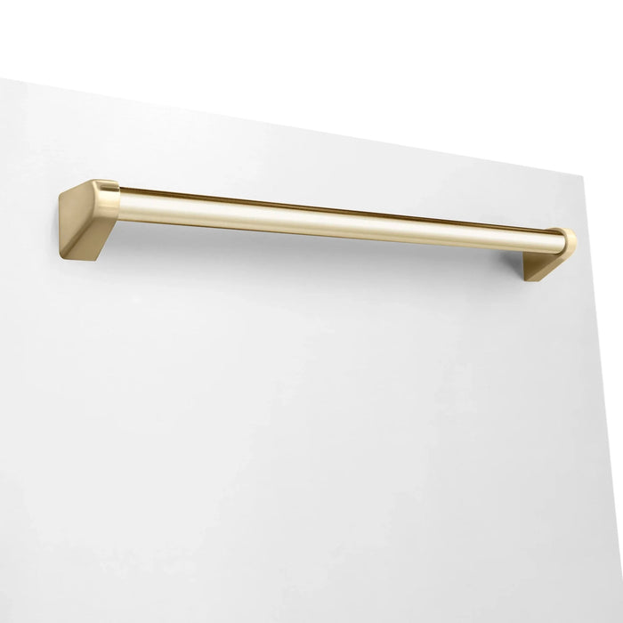 ZLINE Autograph 24" Dishwasher White Door, Gold DWMTZ - WM - 24 - G - Farmhouse Kitchen and Bath