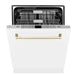 ZLINE Autograph 24" Dishwasher White Door, Gold DWMTZ - WM - 24 - G - Farmhouse Kitchen and Bath