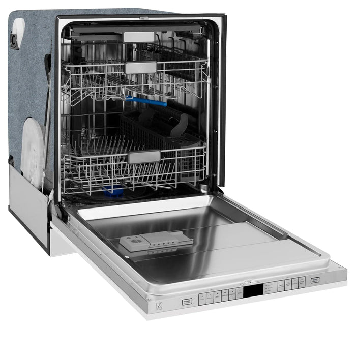 ZLINE Autograph 24" Dishwasher White Door, Gold DWMTZ - WM - 24 - G - Farmhouse Kitchen and Bath