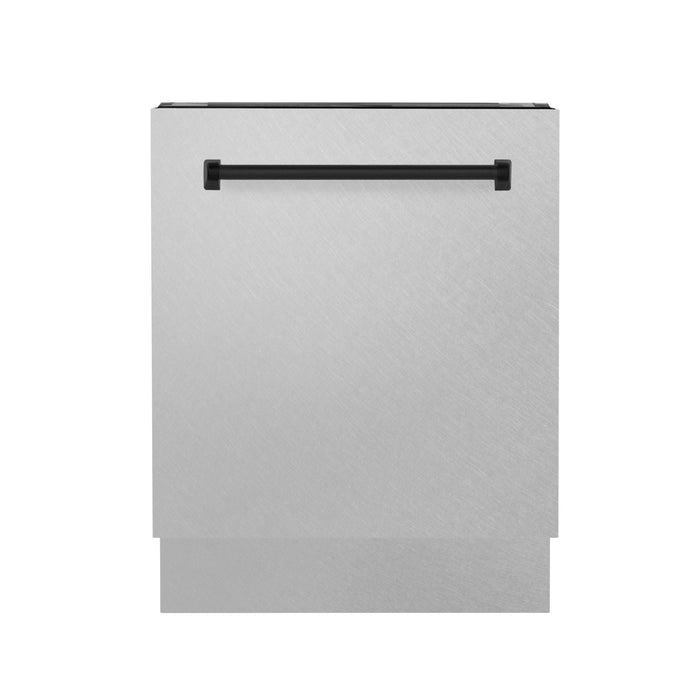 ZLINE Autograph 24" DuraSnow Dishwasher, Black Handle DWVZ - SN - 24 - MB - Farmhouse Kitchen and Bath