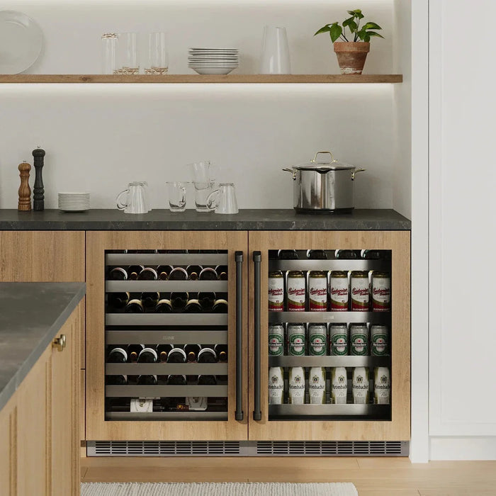 ZLINE Autograph Edition 24 in. Touchstone 151 Can Beverage Fridge With Panel Ready Glass Door And Matte Black Handle RBSPOZ - 24 - MB - Farmhouse Kitchen and Bath