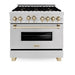 ZLINE Autograph Edition 36" Dual Fuel Range, Gold Accents, RAZ - 36 - G - Farmhouse Kitchen and Bath
