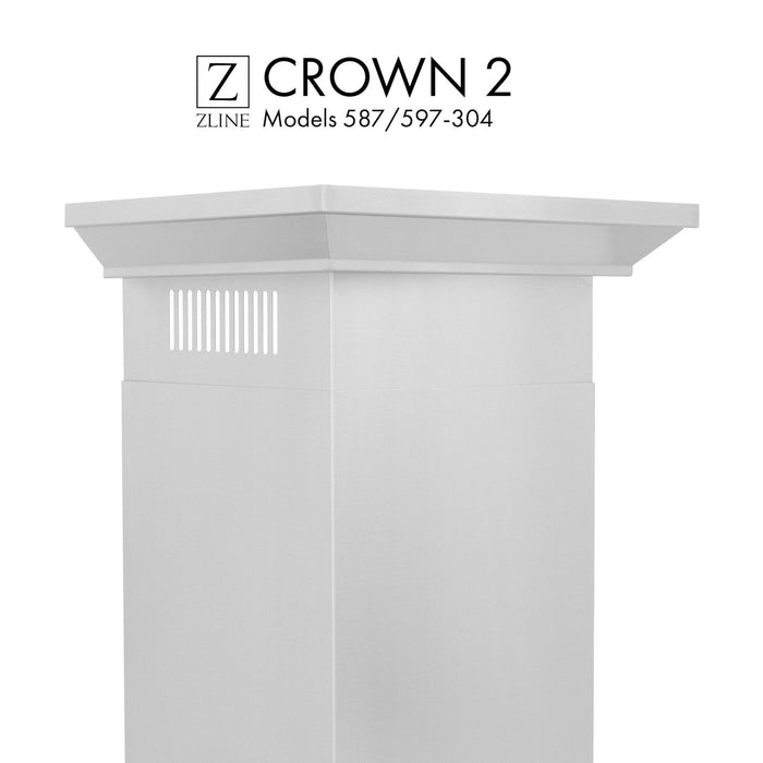ZLINE Crown Molding #2 for Wall Range Hood, CM2 - 667/697 - 304 - Farmhouse Kitchen and Bath