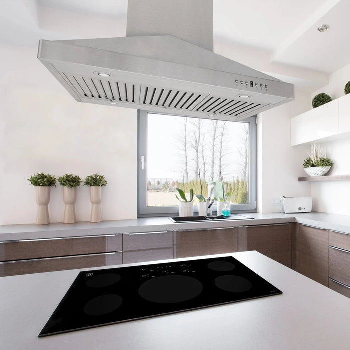 ZLINE Ducted Vent Island Mount Range Hood in Stainless Steel with Built - in ZLINE CrownSound Bluetooth Speakers GL1iCRN - BT - 30 - Farmhouse Kitchen and Bath
