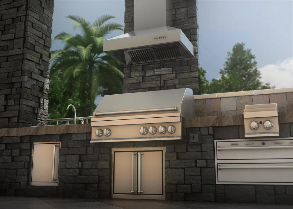 ZLINE Ducted Wall Mount Range Hood in Outdoor Approved Stainless Steel 697 - 304 - 60 - Farmhouse Kitchen and Bath
